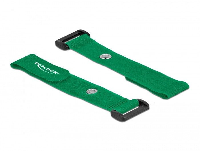 Delock Klett-Cablebinder Mit Schlaufe Und Befestigungsöse L 190 X B 25 Mm Grün 5 Stück