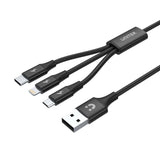 Unitek Cable Usb 3in1 Microusb Usb-C Ligthining C14049bk