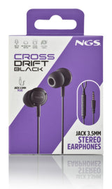 Auriculares Intrauditivos Ngs Cross Drift Con Micrófono Jack 3.5 Negros