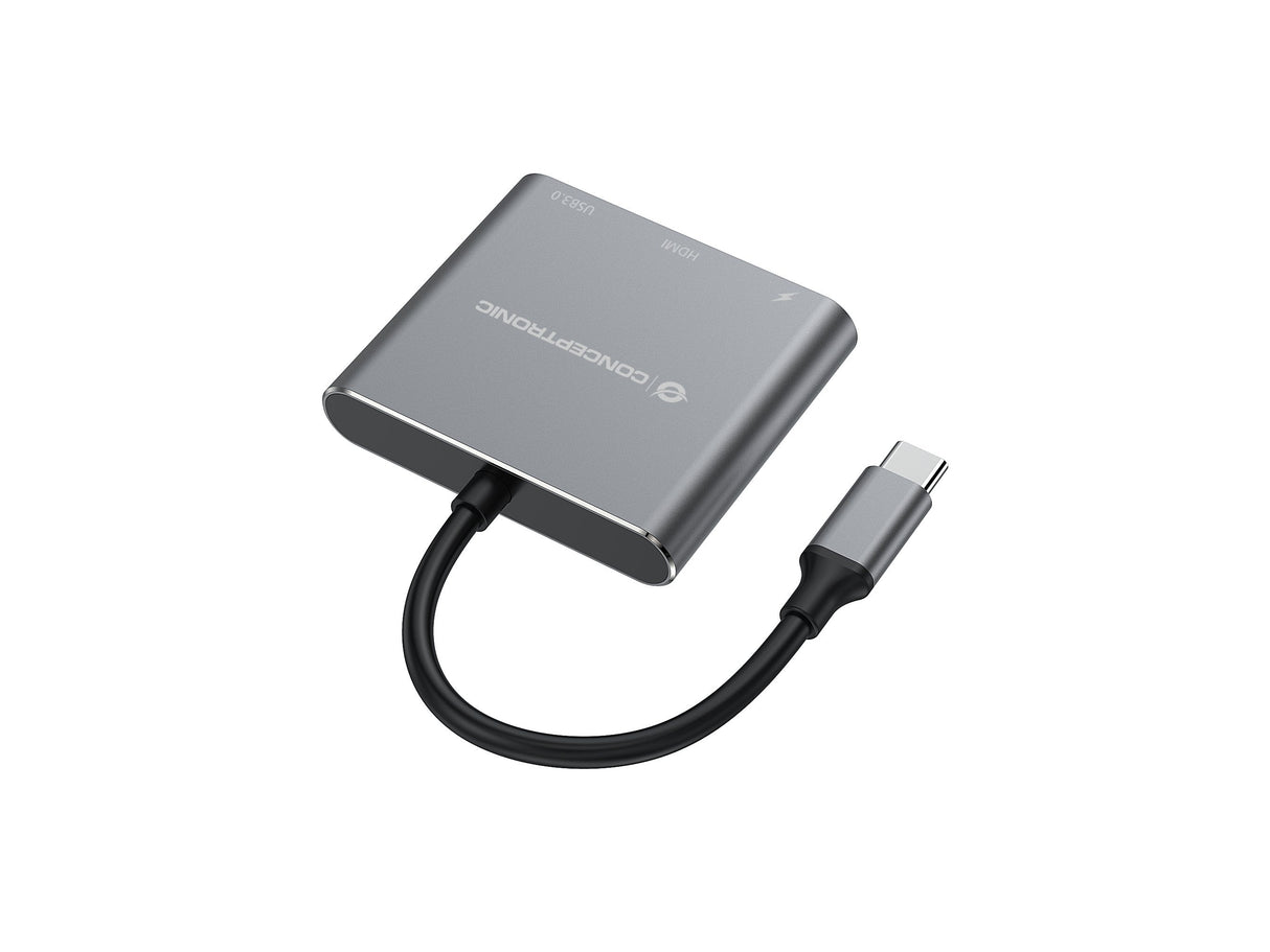 Adaptador Usb-C 3en1 Conceptronic Donn018 Hdmi   Usb -A 3.0 Usb-C  Pd 100w                                                                                                                                                                     A