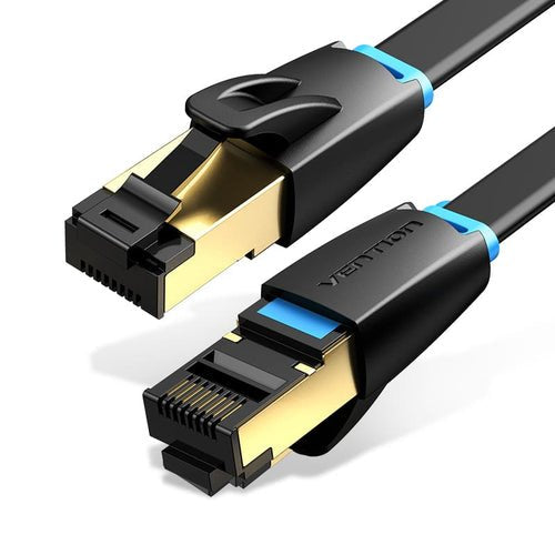 Vention Flat Cat.8 Sstp Rj45 30cabl Awg Patch Cable 3m Black