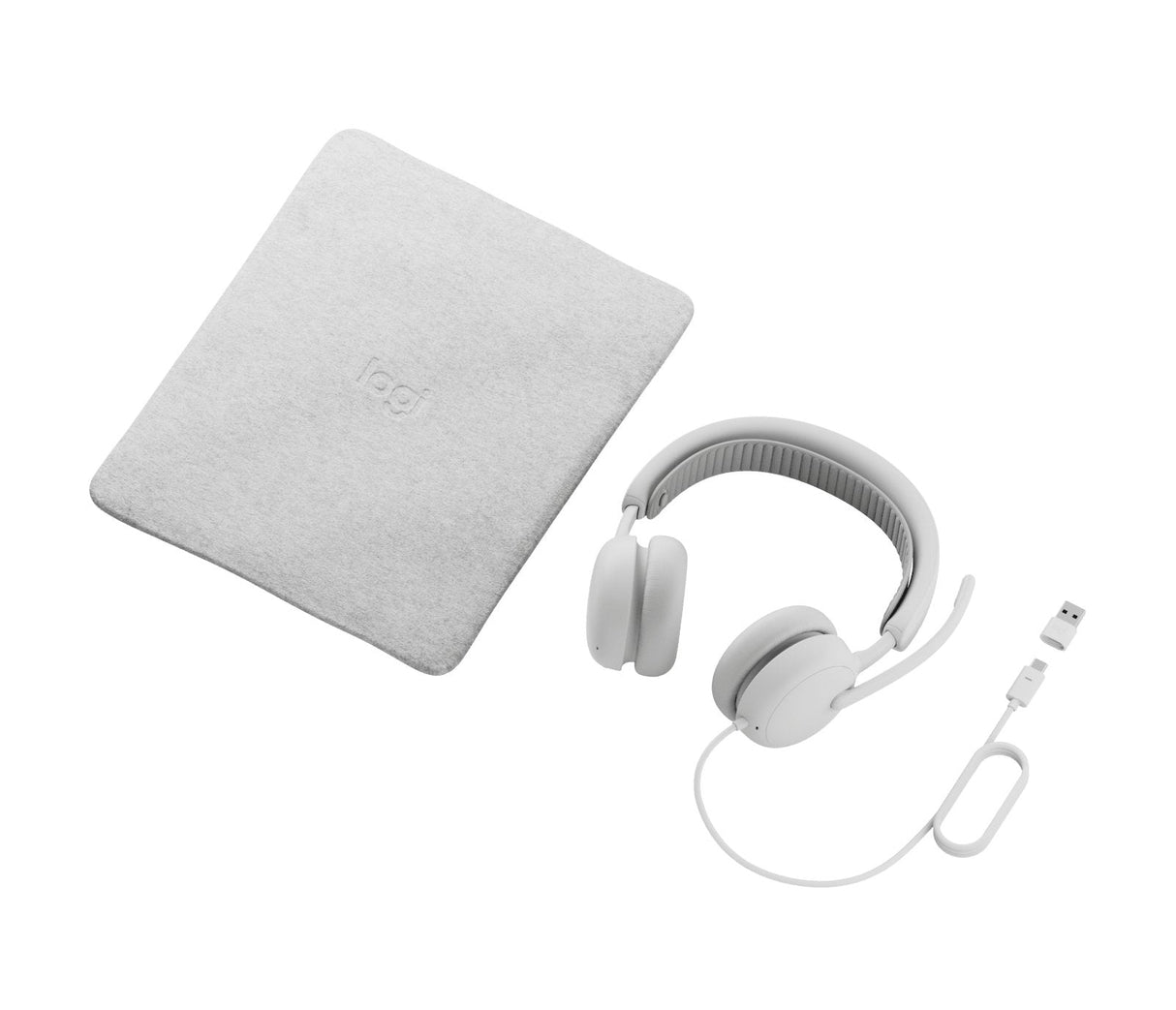 Auricular  Logitech Zone Wired 2 For Business Cableado Cancelación De Sonido Activo Blanco Hueso Certificado Para Equipos De Microsoft
