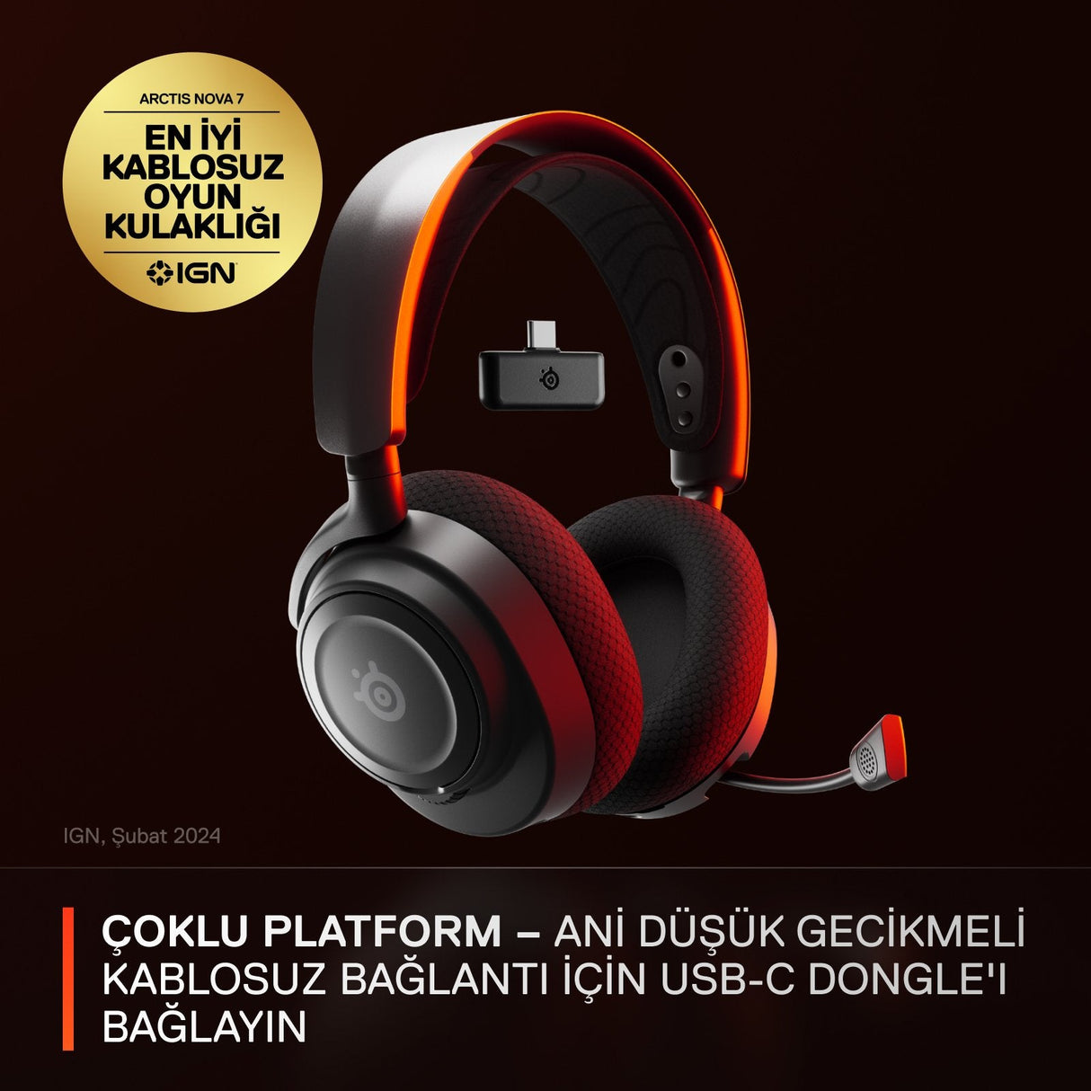 Auriculares Steelseries Arctis Nova 7 Inalámbrico  Usb Tipo C Bluetooth Negro