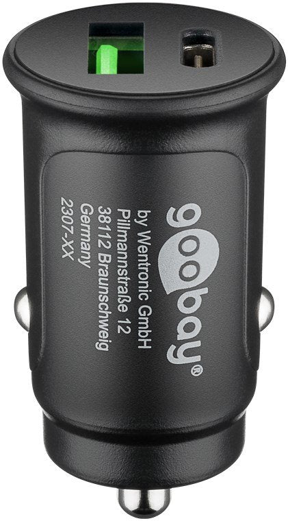 Goobay Cargador Rápido Usb Doble Para Automóvil Usb-C Pd (Entrega De Energía) 59521