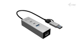 D I-Tec Usb-C Usb-A Metal Hub 3 2x Usb-C Gen1 1x Usb-A Gen1 1x 2,5glan