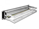 Delock 19? Keystone Patchpanel 48 Port Mit Entlastungsschienen 2 He Schwarz
