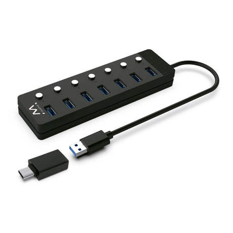 EAN 8052101431551 - Ewent EW1147 hub de interfaz USB 3.2 Gen 1 (3.1 Gen 1) Type-A 5000 Mbit/s Negro imagen 1