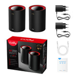EAN 6971690792954 - Cudy M3000 2-Pack Doble banda (2,4 GHz / 5 GHz) Wi-Fi 6 (802.11ax) Negro, Rojo 1 Interno imagen 5