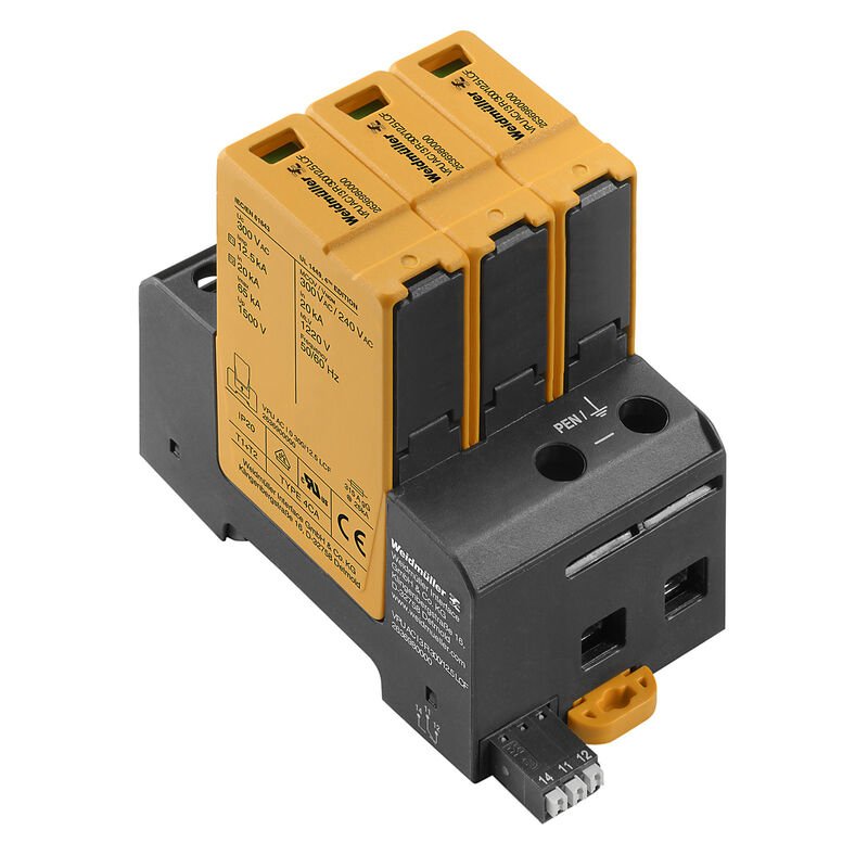 Weidmueller Vpu Ac I 3 R 300 12.5 Lcf Descargador De Sobretensiones (Energietechnik Stromversor