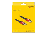 Delock 80605 Cable Displayport 8k 60 Hz 2 M Rojo Metal