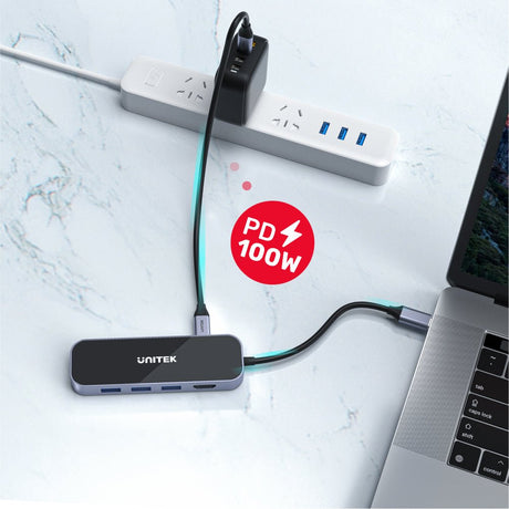 EAN 4894160048097 - UNITEK uHUB H6 Alámbrico USB 3.2 Gen 1 (3.1 Gen 1) Type-C Negro, Gris imagen 6