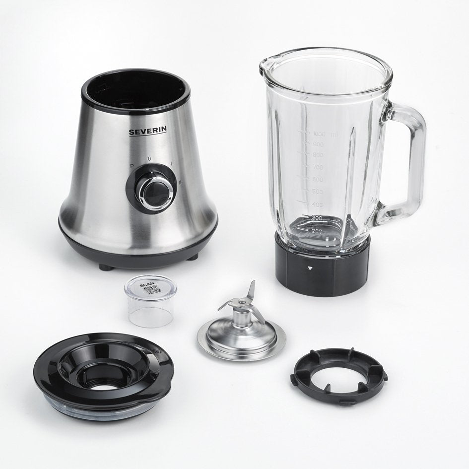Licuadora Severin Sm 3734, 1 L Batidora De Vaso Negro, Acero Inoxidable 500 W