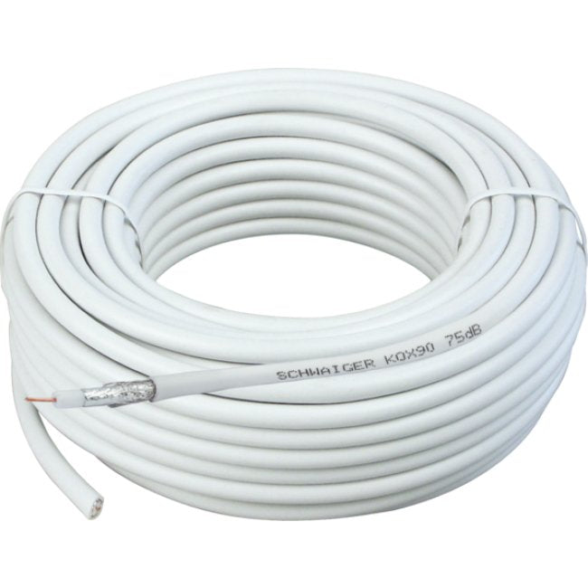 Schwaiger Koaxial-Antennen-Cable 75 Db 2-Vías 7mm 50m Blanco