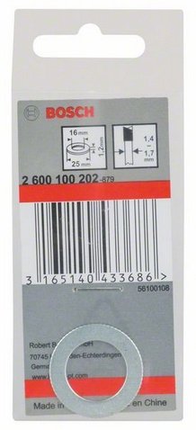 Anillo De Reductores Profesionales De Bosch Para Cerdo Circular Blatt, 25 Mm> 16 Mm, Adaptador 2600100202