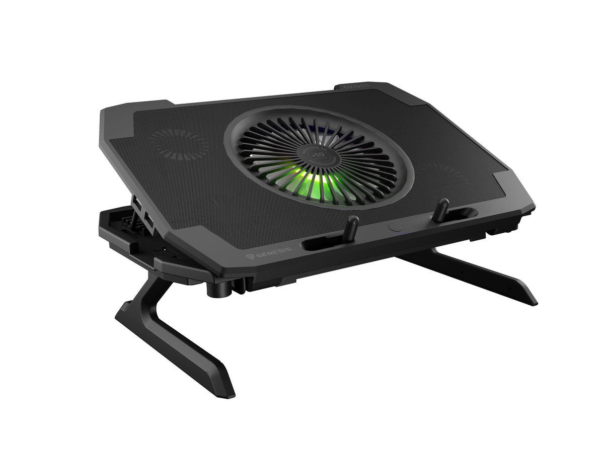 Base Refrigeradoras Genesis Oxid 850 Rgb 15.6"-17.3" Usb, 5 Ventiladores