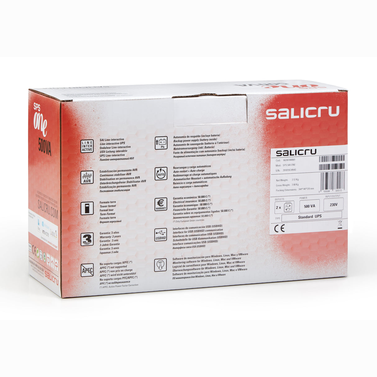 EAN 8436584870319 - Salicru 662AF000015 sistema de alimentación ininterrumpida (UPS) Línea interactiva 0,9 kVA 480 W 4 salida imagen 4