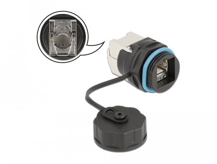 Delock 86699 Conector De Cable Rj45 Hembra A Cat.6a Lsa Con Tapa Protectora A Prueba De Agua