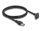 Delock 80483 Cable Usb 5 Gbps Usb Tipo-A Macho Recto A Usb Micro-B Macho Con Tornillos 90° Hacia Arriba En Ángulo 1 M Negro