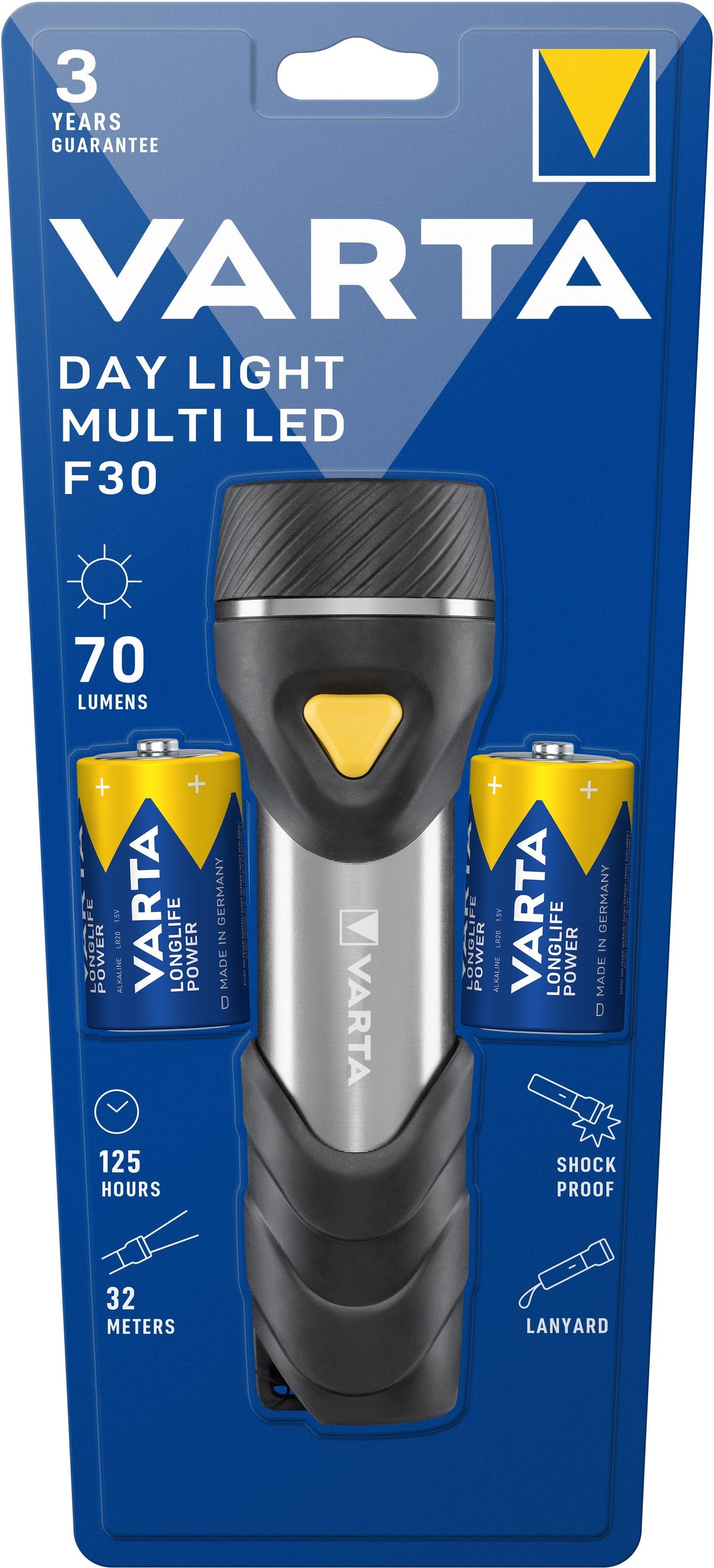 Varta Day Light Multi Led F30 Linterna De Mano Negro, Plata, Amarillo 2d