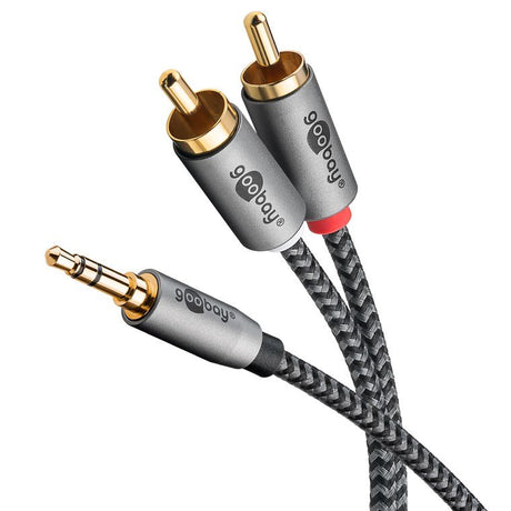 EAN 4040849652851 - Goobay 65285 cable de audio 1 m 3,5mm 2 x RCA Negro, Plata imagen 3