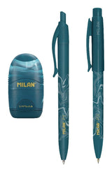 Milan Caja Regalo Serie Lava Con Bolígrafo P1, Portaminas Pl1 0.5 Y Afilaborra Capsule Azul
