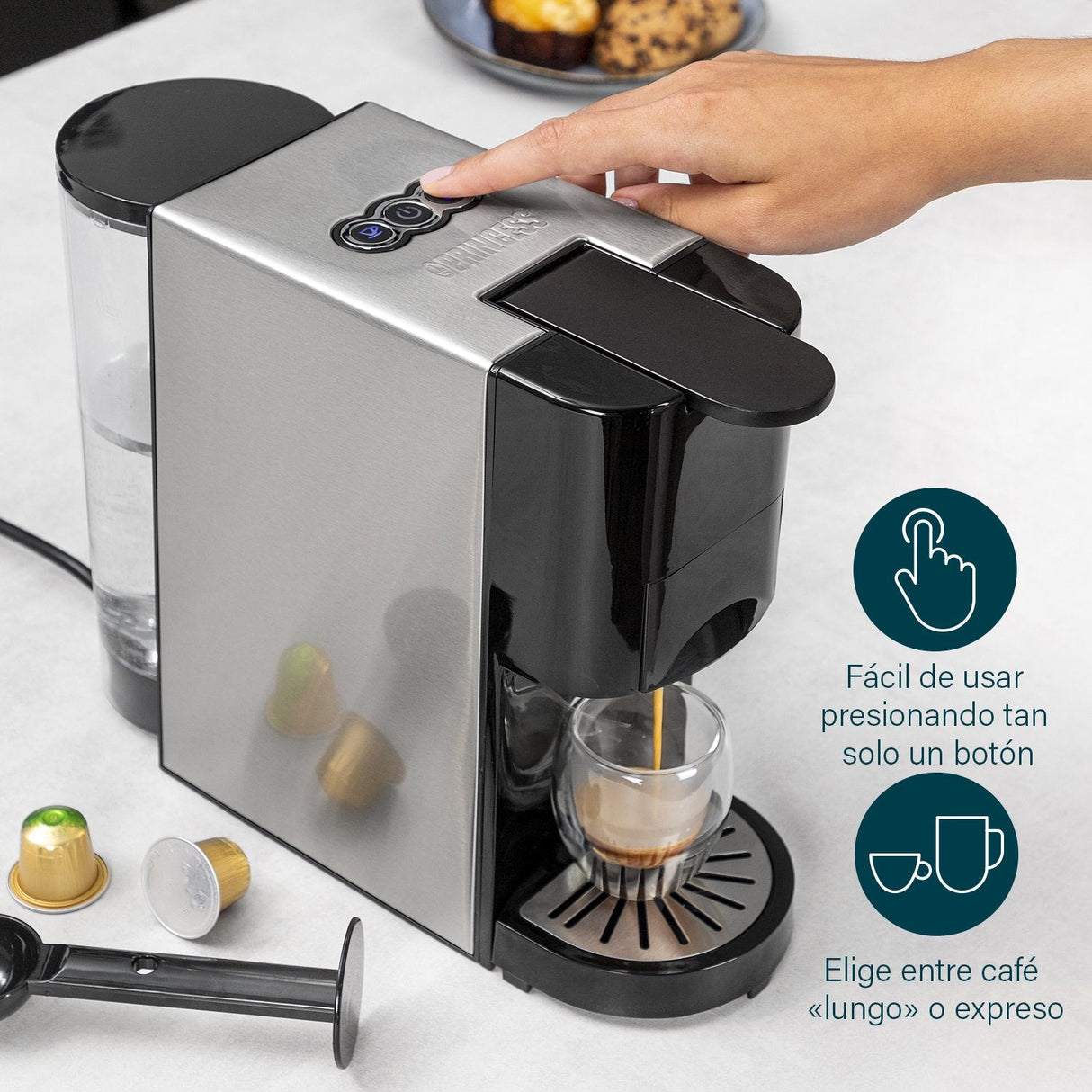Cafetera Princess 01.249450.01.001  Multicápsula 4 En 1