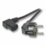 Netzcable 230v Schutzkontakt Cee7(Mecker)->Kaltgeräte Iec-C13(Hchse) 90°, 2m, Negro