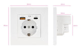 Roseta De Pared Nanocable 10 35 0011 1 Schuko 1 Usb Tipo-C 1 Usb