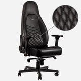 Noblechairs Icon Echtleder Gaming Silla - Negro Negro