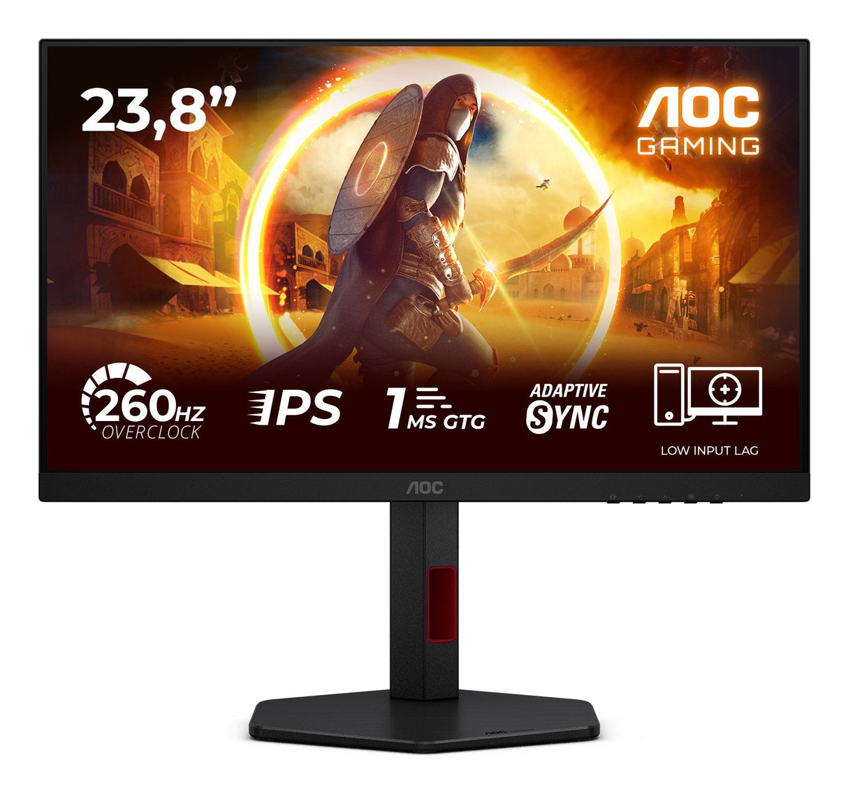 Monitor Aoc 24g4zr Gaming 23.8" 16:9 Fast Ips 260hz 1920x1080 Has 130mm 2xhdmi 2.0 Dp 1.4