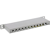 Patch Panel Inline De 10" Cat.6a 0.5u 12 Puertos, Gris Claro, Ral7035