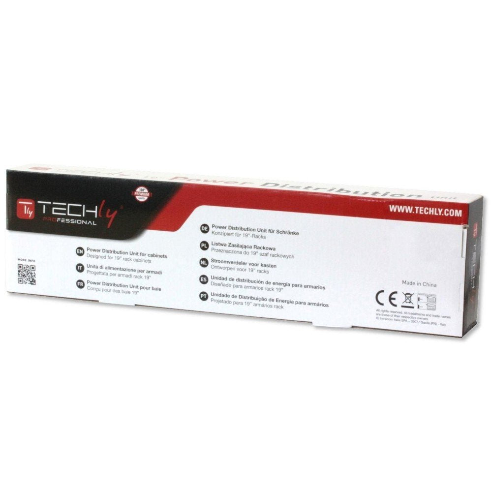 Techly I-Case Strip-16sh Regleta De Alimentación 19' 1.5u X6 - Enchufes Schuko