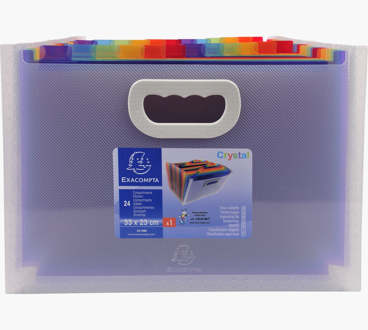 Exacompta Maletín Clasificador C/Asa 24 Compartimentos Cristal