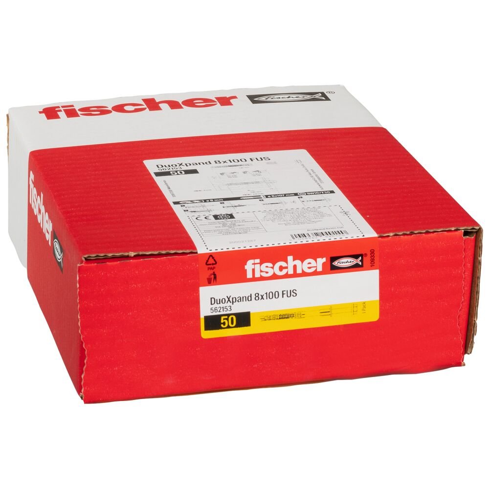 EAN 4048962440140 - Fischer 562153 tornillo de anclaje y taco 50 pieza(s) Anclaje de expansión 100 mm imagen 6