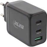 Inline® Usb Pd Power Supply, Gan Charger, 3-Port, Dual Usb-C + Usb-A, 65w, Black