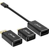 Inline Usb Display Converter Set 6 En 1, Usb Tipo C Macho A Displayport Hembra, Hdmi, Vga (Modo Alternativo Dp), 4k2k, Negro, 0,2 M