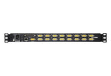 16-Port Single Rail 19" Lcd Kvm Over Ip Switch With Usb Peripheral Support, Broadcast Mode, Panel Array Mode, Daisy Chain And Ex