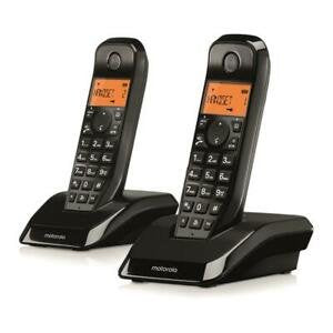 Telef. Inalambrico Dect Digital Motorola S1202 Duo Negro/Pantalla Retroiluminada/Manos Libres/Id.Llam 107s1202black