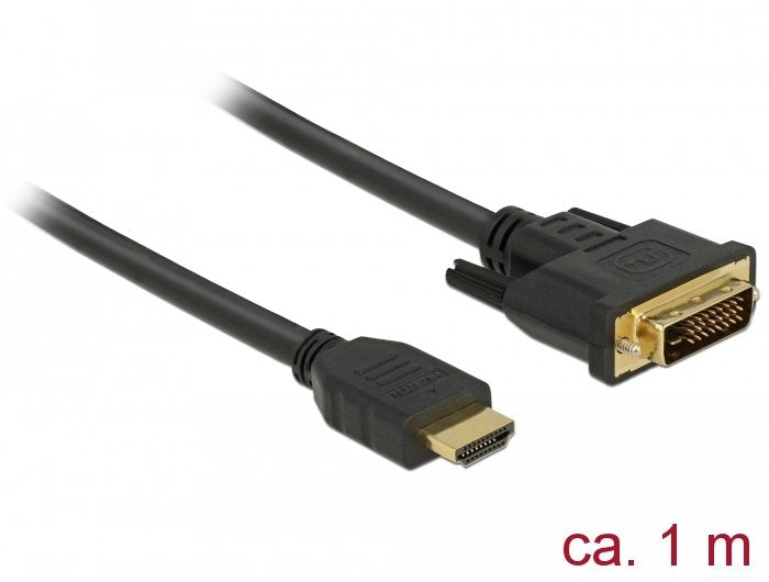 Delock 85652 Video Cable Adapter 1 M Hdmi Type A (Standard) Dvi Black