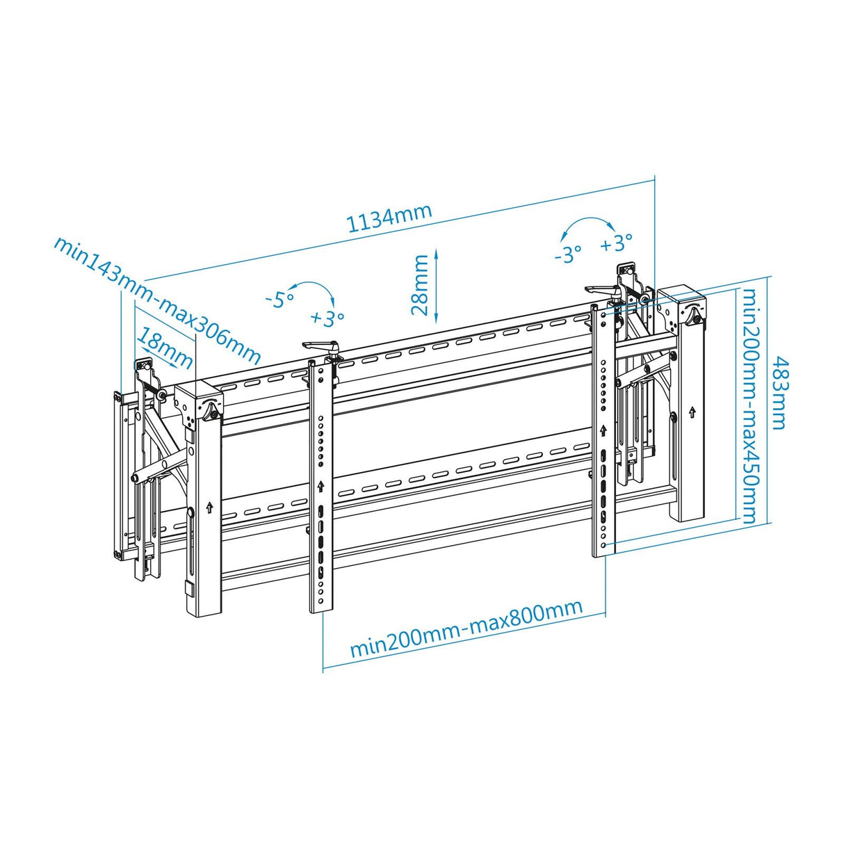 Soporte Video Wall Pared Pantallas 45-70"