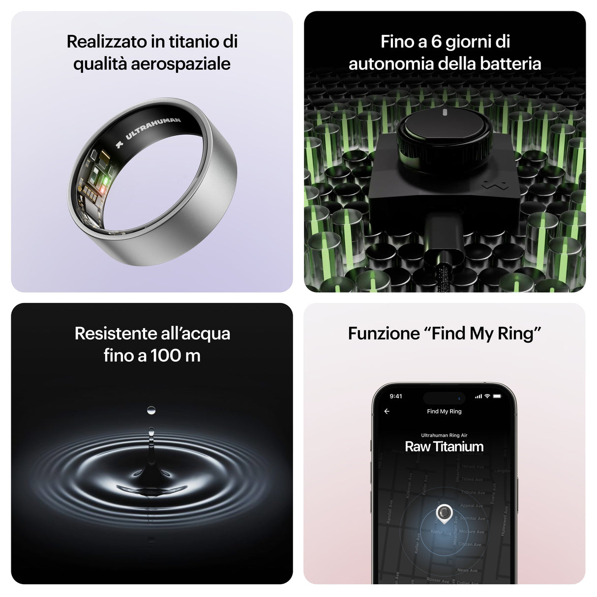 Ultrahuman Ring Air - Smart Ring Für Frauen Und Männer - Schlaf -Und Fitness Tracking Wearable - Herzfrequenz - Smartring Raw Titanium Grösse 8