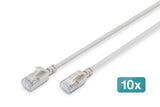 Digitus Cable De Red Cat 6a F/Ftp Slim 0,50m Gris 10 Unidades