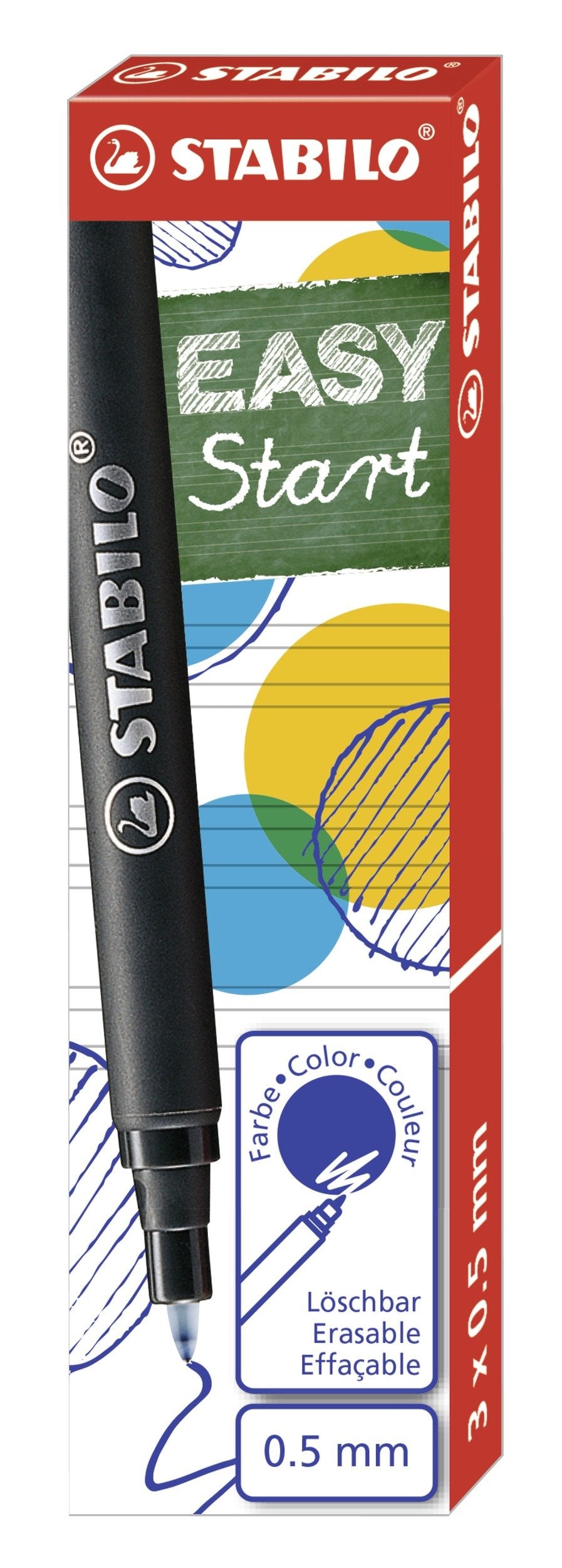 Stabilo Cartucho De Recarga - No Permanente - Azul - 0.5 Mm - Medio (Paquete De 3)