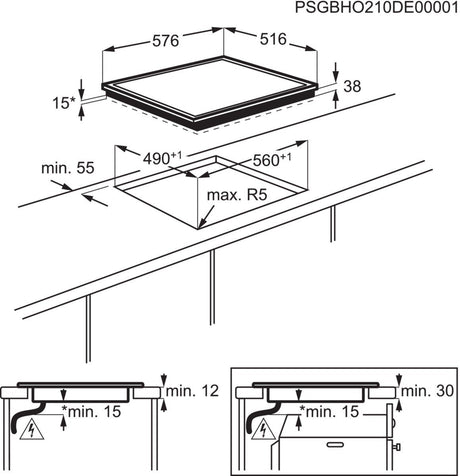 EAN 7332543486106 - AEG HK634060XB Negro Integrado 60 cm Cerámico 4 zona(s) imagen 12