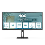Monitor Led 34" Aoc Curvo Cu34v5cw/Bk Negro