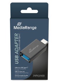 Mediarange Universaler Usb-A A Usb-C Adaptador Negro