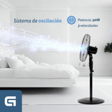 Ventilador De Pie Grunkel Fan-165r Ng 50w 5 Aspas 40cm 3 Velocidades