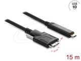 Delock Aktives Opticos Cable Usb 10 Gbps Usb Type-C Stecker Zu Typ Micro-B Stecker Mit Schrauben 15 M
