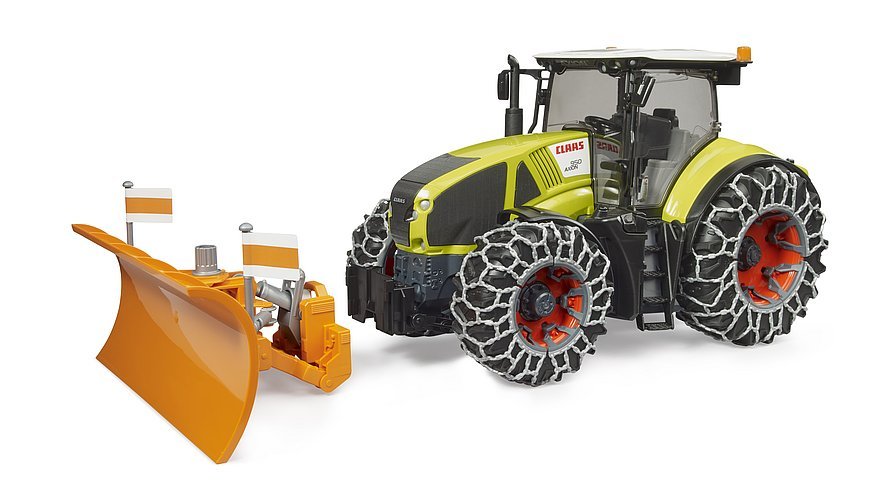 Hermano Claas Axion 950 Con Cadenas De Nieve Y Letrero De Limpieza, Vehículo Modelo 03018