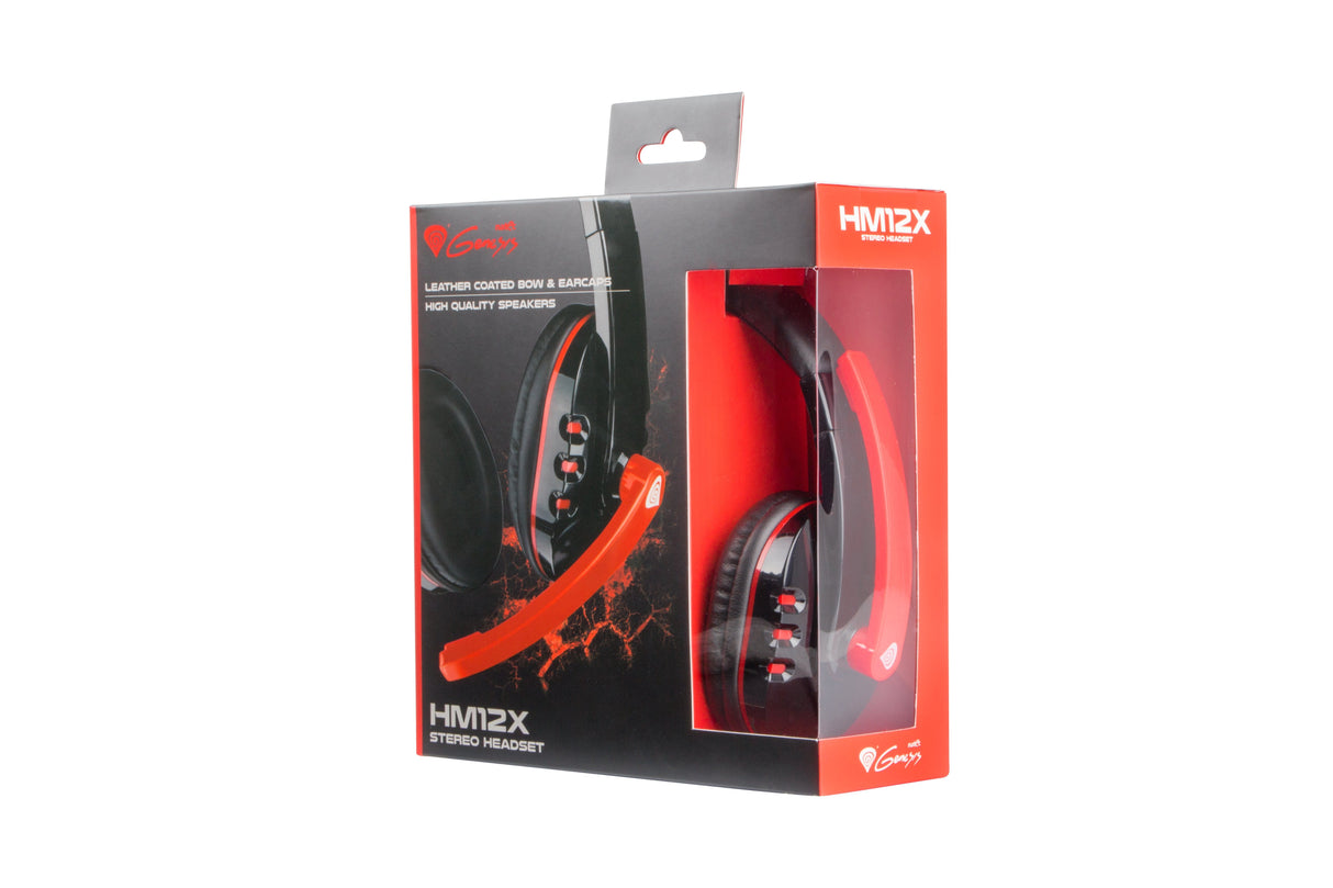 Natec Genesis Hm12x Auriculares Diadema Negro, Rojo